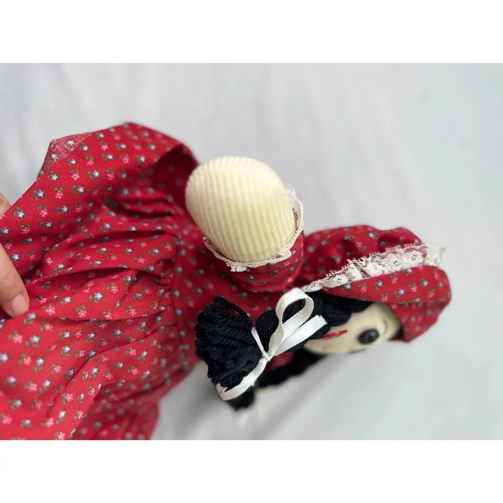 Laura Ingalls Wilder Little Town on the Prairie Rag Doll Red Floral 15 inch VTG